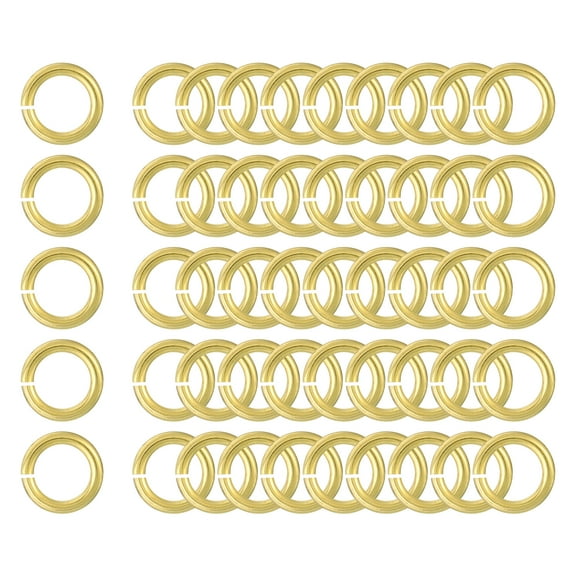 Uxcell 50Pack Open Jump Rings, 12mm/0.47" OD Brass Jump Ring Connectors 2mm Thick O Rings for Jewelry Making Keychain