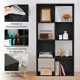 thumbnail image 5 of TINKLE WELL 8-Cube Storage Shelf Organizer, Bookcase with Removable Back Panels, Adjustable White Wood Bookcase for Living Room, Home Office, Black, 5 of 9