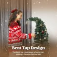 thumbnail image 5 of Resenkos 5ft Pre-Lit Whimsical Bent Top Christmas Tree - Slim High Mountain Fir with 100 LEDs & Metal Stand, Green, 5 of 7