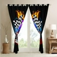 thumbnail image 4 of Race Car 30%-50% Blackout Curtains 76x54 Sports Car Print Curtains For Teens,Extreme Sports Theme Curtains & Drapes Black White Checkered Bedroom Curtains Racing Car Home Decor, 4 of 6