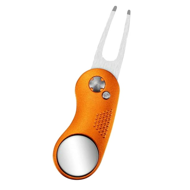 Herramienta de reparación de chuletas de Golf plegable, herramienta de alineación de ayuda de entrenamiento, Gadget de tenedor verde, tenedor de Golf, Naranja