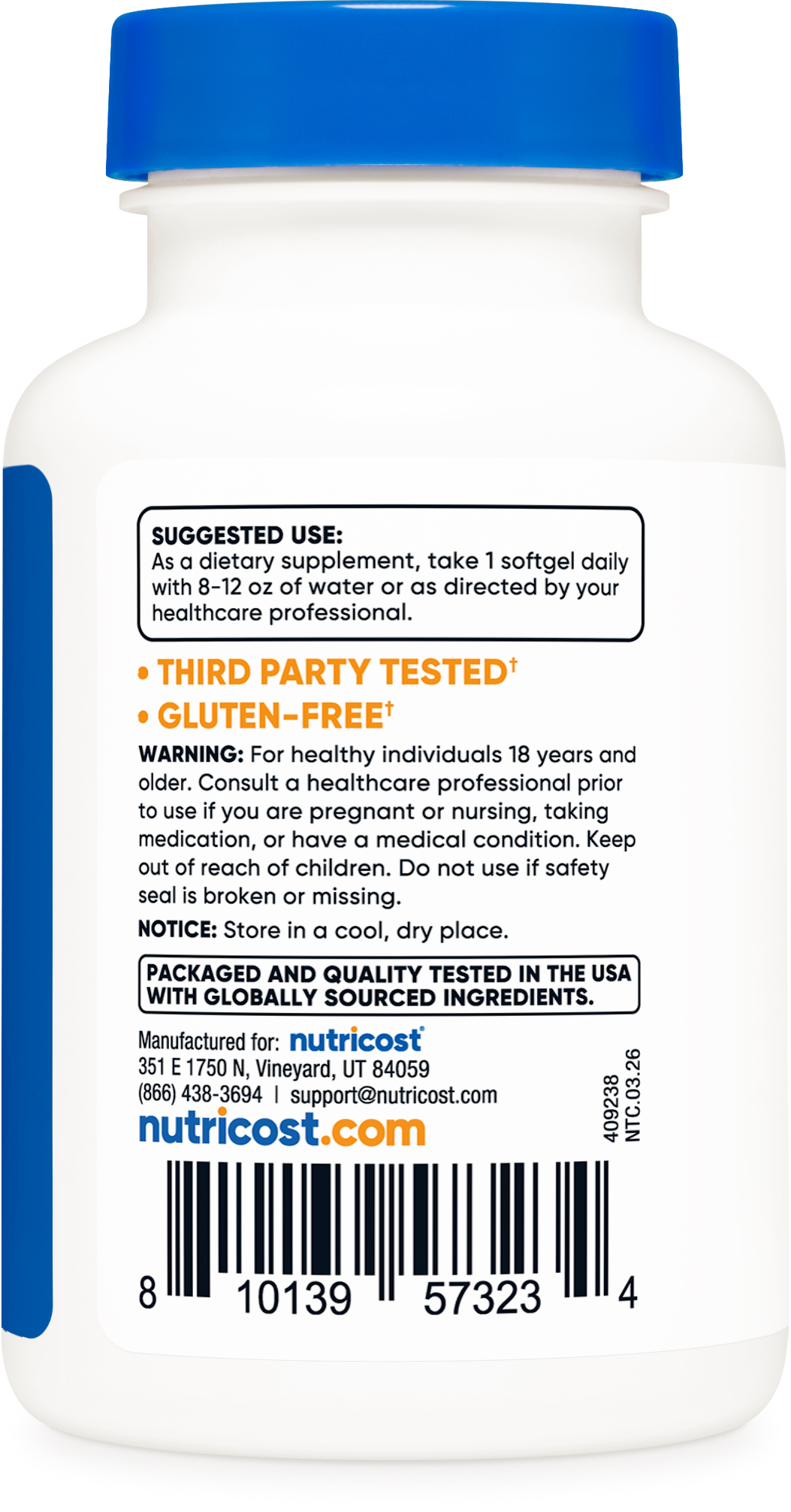 Nutricost Vitamina D3 5,000 UI, 240 Softgels - Suplemento No-GMO 4
