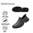 thumbnail image 4 of Mens Leather Non-slip Loafers Outdoor Hiking Sneakers Lightweight Casual Work Shoes Comfortable Soft Driving Shoes Gray 12 US, 4 of 7