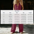 thumbnail image 3 of Oksale Wide Leg Jumpsuits for Women Plus Size Casual Cozy Linen Jumpsuit Dressy Button V Neck Sleeveless Bib Overalls with Pockets Khaki 3XL, 3 of 3