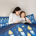 thumbnail image 5 of Manfei Western Holiday Teens Twin Bedding Sets 7-Piece, Tribal Menorah Dreidel Bedding Comforter Set, Hanukkah Theme Reversible Sheet Sets, Breathable Home Decor, 5 of 8