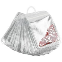 Elainilye Craft Storage, 50pcs Zipper Resealable Bead Bags Organizer Kit with Ring Holder for Paint Sewing Supplies Jewelry Making Accessories, White