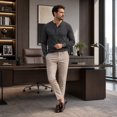 thumbnail image 2 of AZoiNM Men's Long Sleeve Henley Shirt Waffle Knit Regular Fit Casual Pullover Tee Soft Lightweight Button Front Top for Fall Winter Spring, 2 of 10