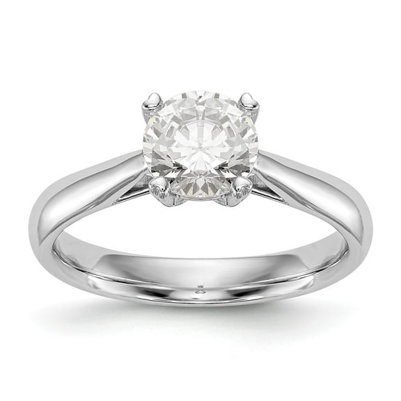 14K White Gold Diamond Lab Grown Round Ring Band 1 2 ct VS SI, D E F, Solitaire Engagement Rin