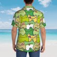 thumbnail image 6 of Easygdp Cartoon Frog Men's Hawaiian Shirts Print Lapel Short Sleeve for Beach, vacation, party, casual occasions - Large, 6 of 9