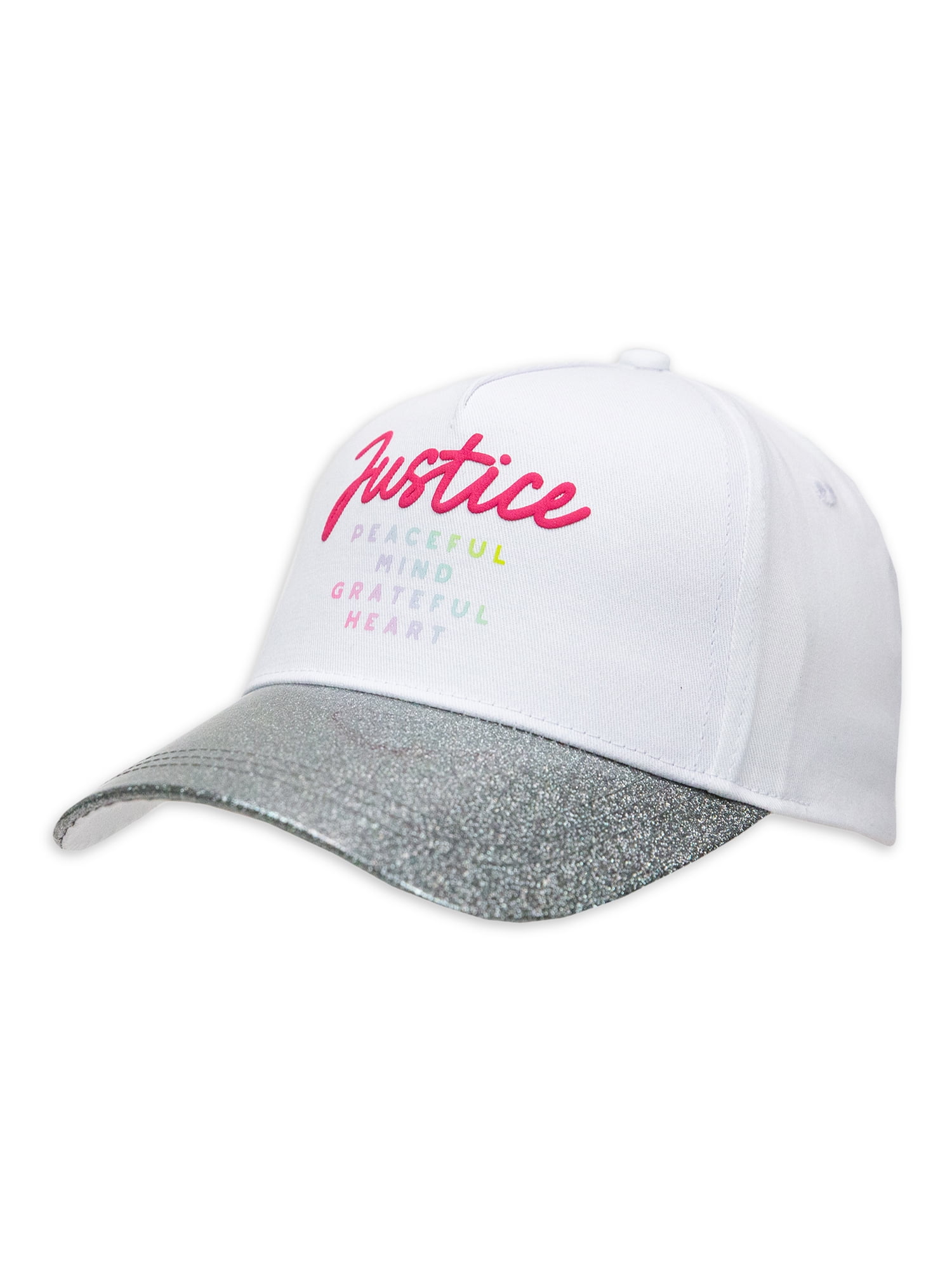 Justice Girls Baseball Hat with Glitter Brim