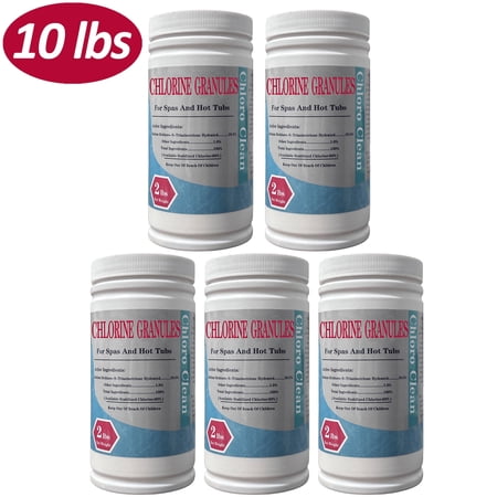 HYEASTR 10 LBS Pool Chloride Granules, Chlor Granules for Small Swimming Pool, Hot Tub, Spa, 5 Bottles