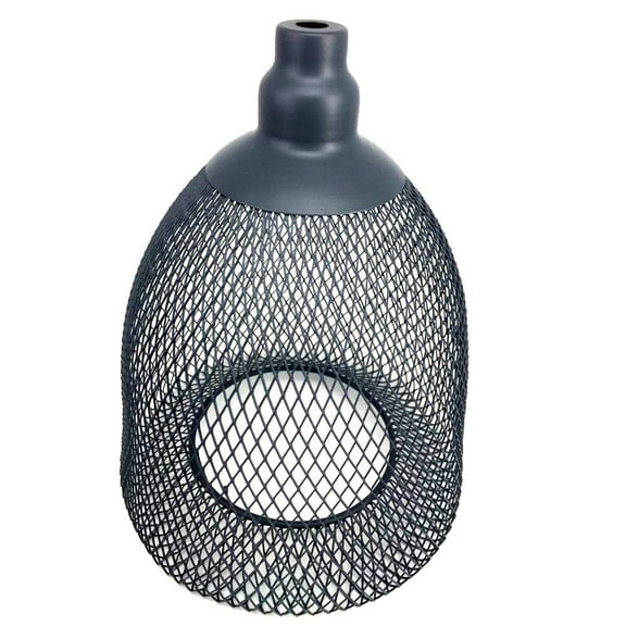 Industrial Retro Style Mesh Wire Bulb Cage Lamp Guard Vintage Trouble Lights Lampshade Shade Industrial lighting part for Pendant Ceiling Lamp (Black)