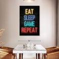 thumbnail image 3 of Elephant Stock Neon Eat Sleep Game Repeat Wall Art - Vertical Canvas Wall Art - Living Room Wall Decor - Hobbies And Lifestyle Canvas - Brown And Beige Decor - 32" x 48", 3 of 8