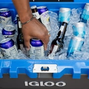 Igloo 52 QT Overland Ice Chest Cooler with Wheels, Gray and Blue