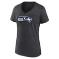 thumbnail image 2 of Women's Charcoal Seattle Seahawks Primary Team Logo V-Neck T-Shirt, 2 of 3