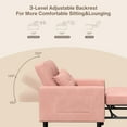 thumbnail image 5 of Noelse 3-in-1 Pink Velvet Convertible Chair Bed, Pull Out Sleeper Chair with Adjustable Backrest, Soft Upholstered Accent Chair Bed for Bedroom Living Room Small Space, 5 of 7