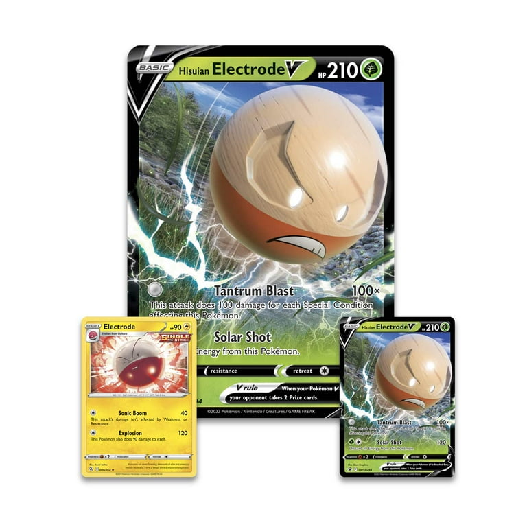 electrode pokemon card value Pokemon Sword and Shield Lost Origin Hisuian Electrode V #172/196 Holo –  Rotterdam Comics main image 1