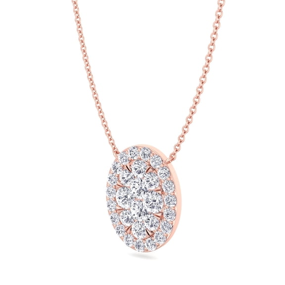 Kyiv - 1 Carat Oval Shape Diamond Pendant Necklace