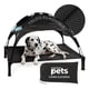 thumbnail image 1 of Cama Elevada para Perro con Malla Transpirable y Toldo, Catre de Mascotas Esquimal (Negro, 129x91x97 cm), 1 of 7