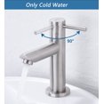 thumbnail image 2 of Grifo de agua fría cromado con conexión flexible, grifo mezclador para lavabo de baño con caño de 175 mm de altura para inodoro, baño, 2 of 5