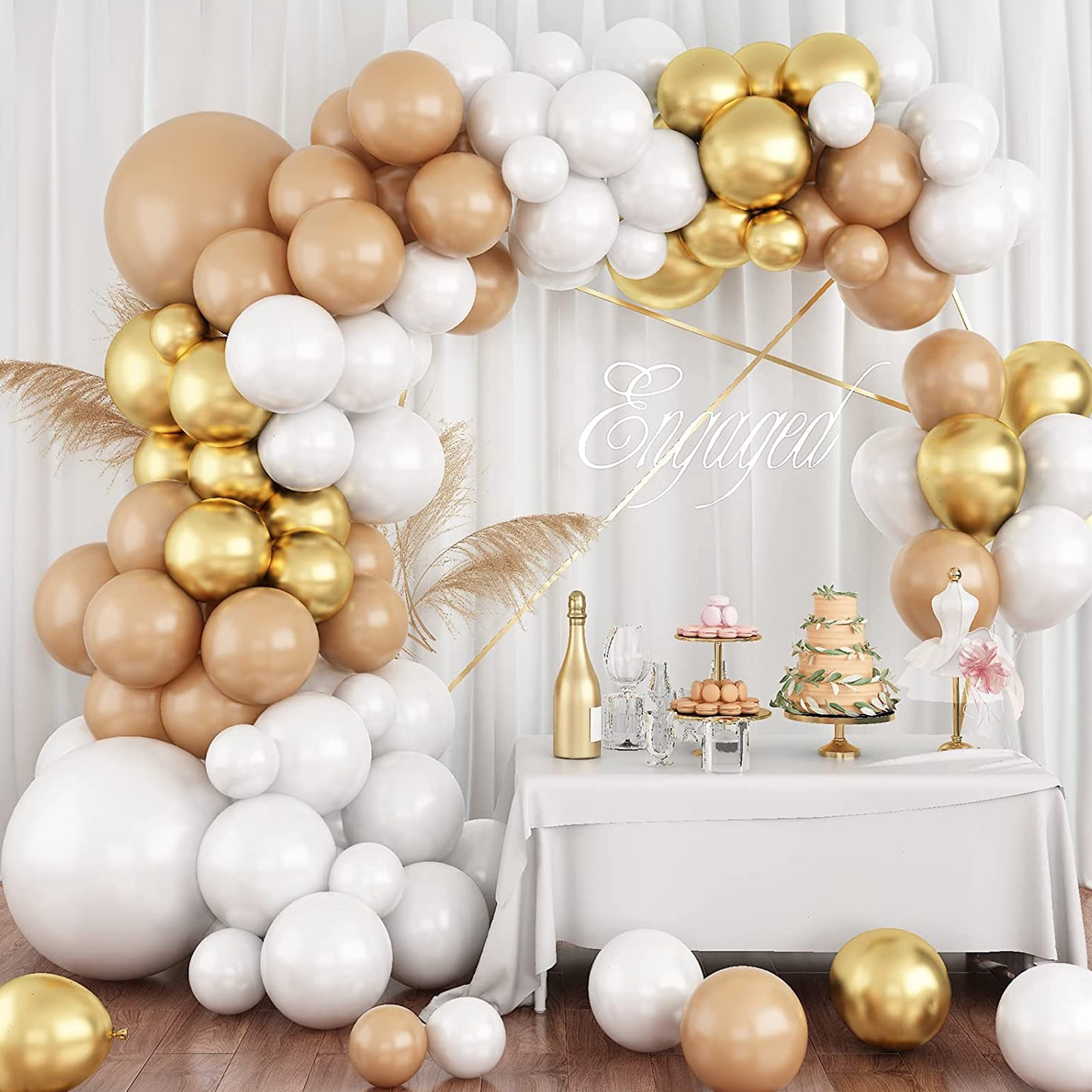 NUAHRHY 47 pack Balloon Column Arch Stand Kit Reusable Bendable with Water Fillable Base Clips Pump Knotter PVC for Wedding Party Birthday Decor 98"