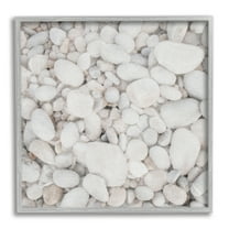 Stupell Industries Grey Beach Pebbles Nature Painting Gray Framed Art Print Wall Art, 24 x 24