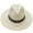 Beige, variant on Men Wide Brim Straw Panama Roll up Hat Fedora Beach Sun Hat UPF50+