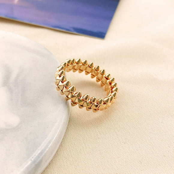 Europe Fashion Unisex Jewelry Rose Gold Turning Bullet Shape Rings Wholesale Stainless Steel Gold Plated Couple Rings