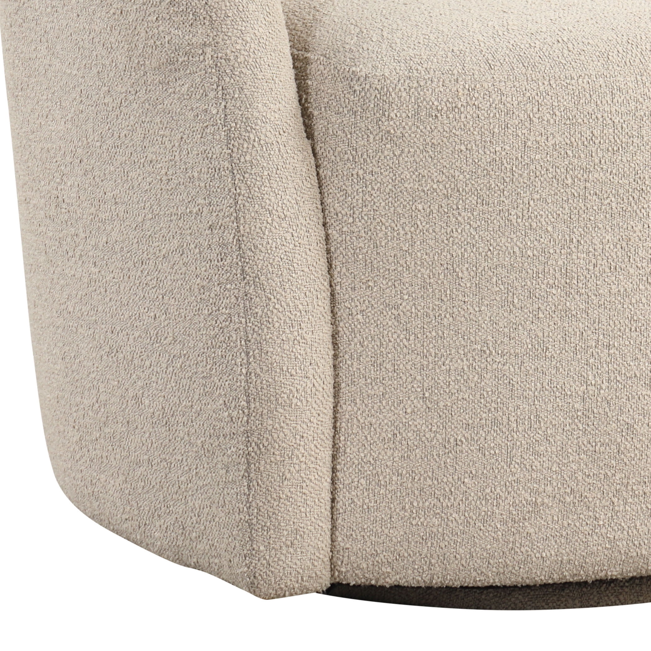 Lifestyle Solutions Briars Art Deco Style Swivel Accent Chair, Khaki Boucle Fabric