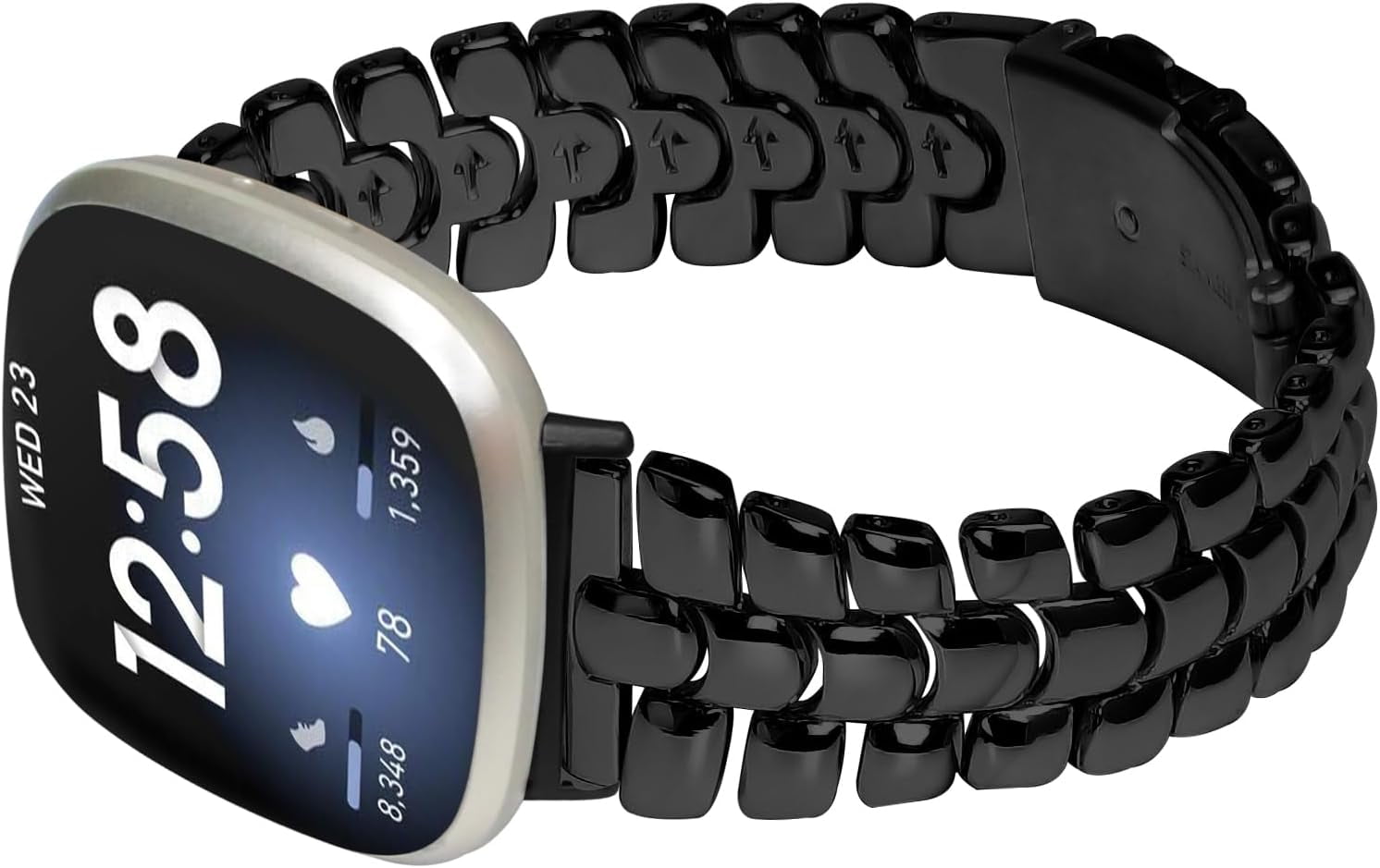 REQO Metal Bands Compatible with Fitbit Versa 4/Versa 3/Sense 2/Sense, Women Replacement Wristband