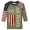 a-Army Green213109, variant on Womens Patriotic Style Three Quarter Sleeve Raglan T Shirt Vintage American Flag Floral Print Crewneck Tee For Independence Day Daily Wear Navy XL