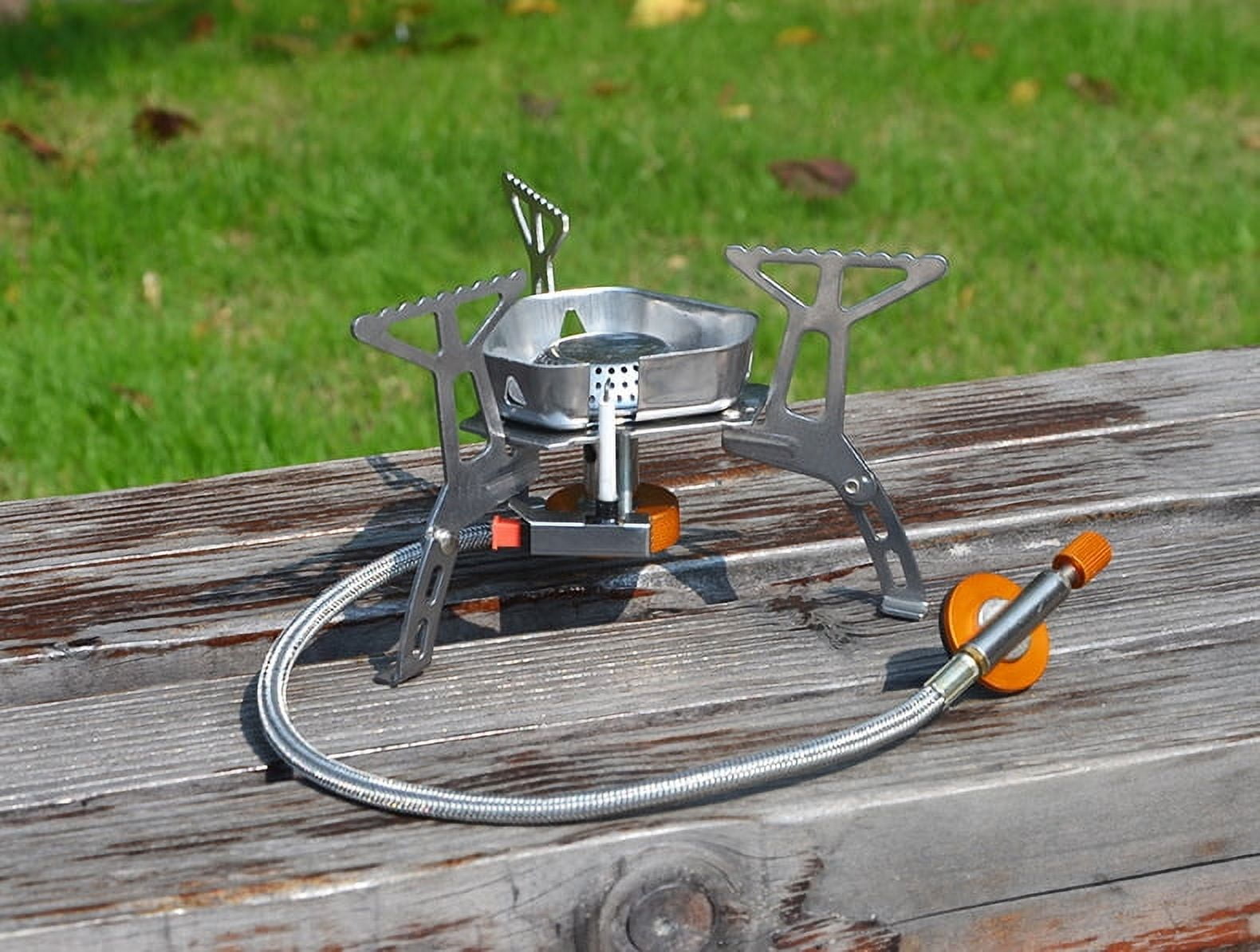 Stainless Steel Mini Windproof Camping Gas Stove Mini Outdoor Cooking Burner