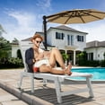 thumbnail image 2 of DEXTRUS Chaise Outdoor Indoor Lounge Chairs with Wheels, Recliner Chair Adjustable Backrest, Multi-Functional Patio Loungers, Waterproof Poolside HIPS Chaise Lounge - White, 2 of 12