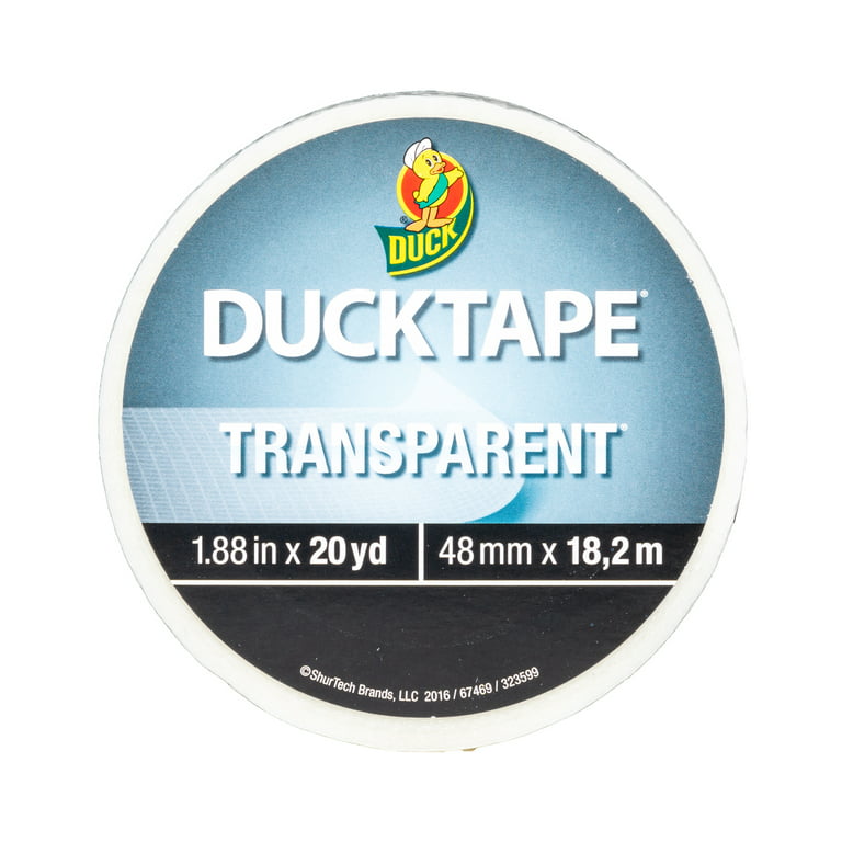 Transparent Duct Tape 1.88 Inches by 20 Yards, Clear, Strong, Waterproof,  Multipurpose Duct Tape, Duck 