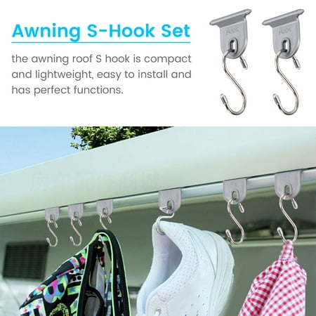 

Awning S Shaped Hook Pack of 10 Awning S-Hook Set Universal Camping Hooks with S Hook Hanger for Motorhomes Tent Hangers Awning Hook Kit