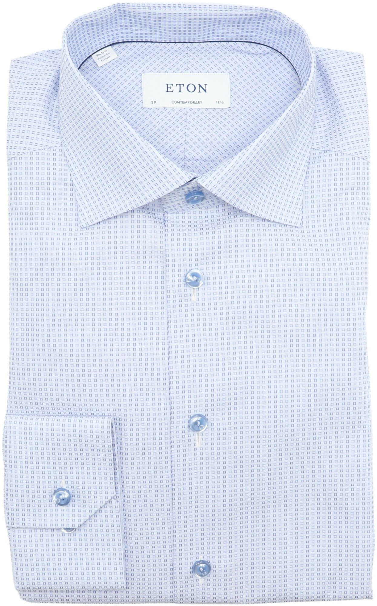 Eton Men's Blue Contemporary Fit 