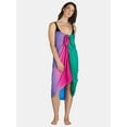 thumbnail image 2 of Time and Tru Women's Ombre Print Pareo, One Size, Blue Green, 2 of 6