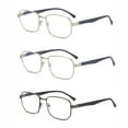 thumbnail image 2 of EYE ZOOM 3 Pack Metal Vintage Style Blue Light Blocking Reading Glasses, Gunmetal and Silver +1.25, 2 of 6