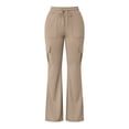 thumbnail image 6 of Ihhxva Women's Slim Fit Cargo Pants Elastic Waist Multi-Pockets Yoga Stretch Summer Casual S-2XL, 6 of 8