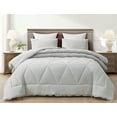 thumbnail image 2 of Chezmoi Collection Rory Light Gray Comforter Set Full Size 3-Piece Fluffy Soft Lightweight Bedding Triangle Quilted Stone-Washed Microfiber Comforter Set for All Season, 2 of 9