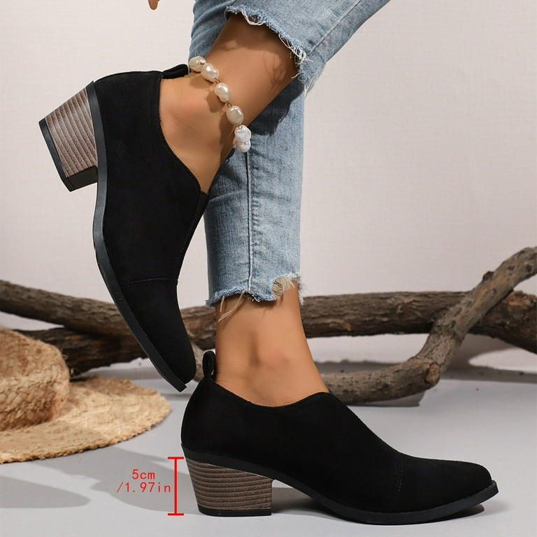 Wowcloth Pointed Toe Slip-On Flats for Women Chunky Low Heel & Solid Color Design with Casual Spring Summer Fashion Dress Shoes - Walmart.com Wowcloth Pointed Toe Slip-On Flats for Women Chunky Low Heel & Solid Color Design with Casual Spring Summer Fashion Dress Shoes - Walmart.com