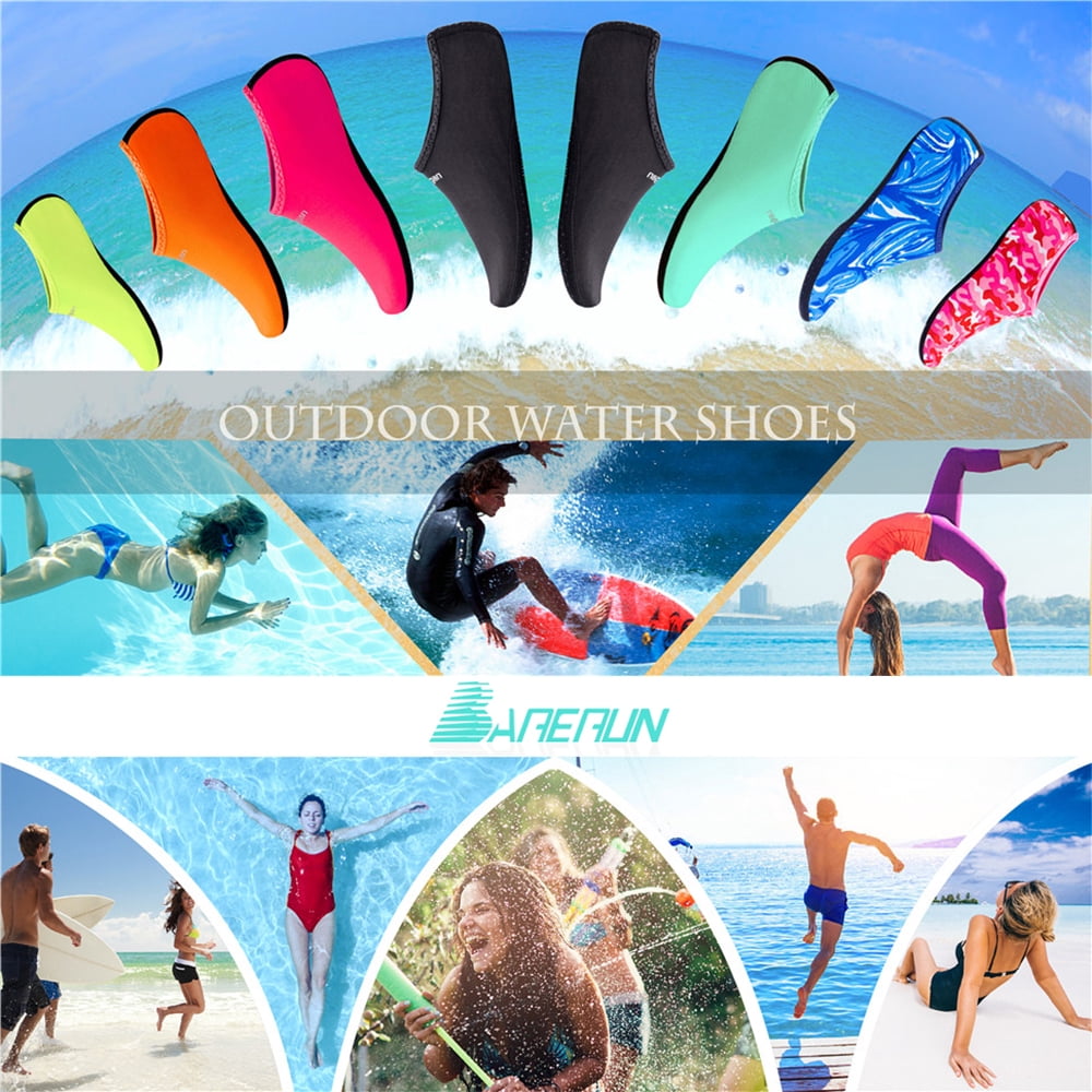 Summer Pool Swimming Water Skin Shoes Aqua Socks for Women Men Aerobics Black 4-5.5 Women/3-4 Men