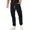 Black, variant on hoksml Mens Travel Pants with Zipper Pockets Drawstring Elastic Waist Cargo Pants Solid Color Straight Leg Work Pants