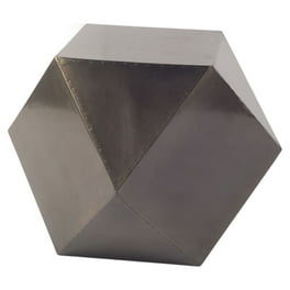Black Iron Plated End Table With Nail Head Detail Hexagonal Black Iron Plated End Table With Nail Head Detail Hexagonal