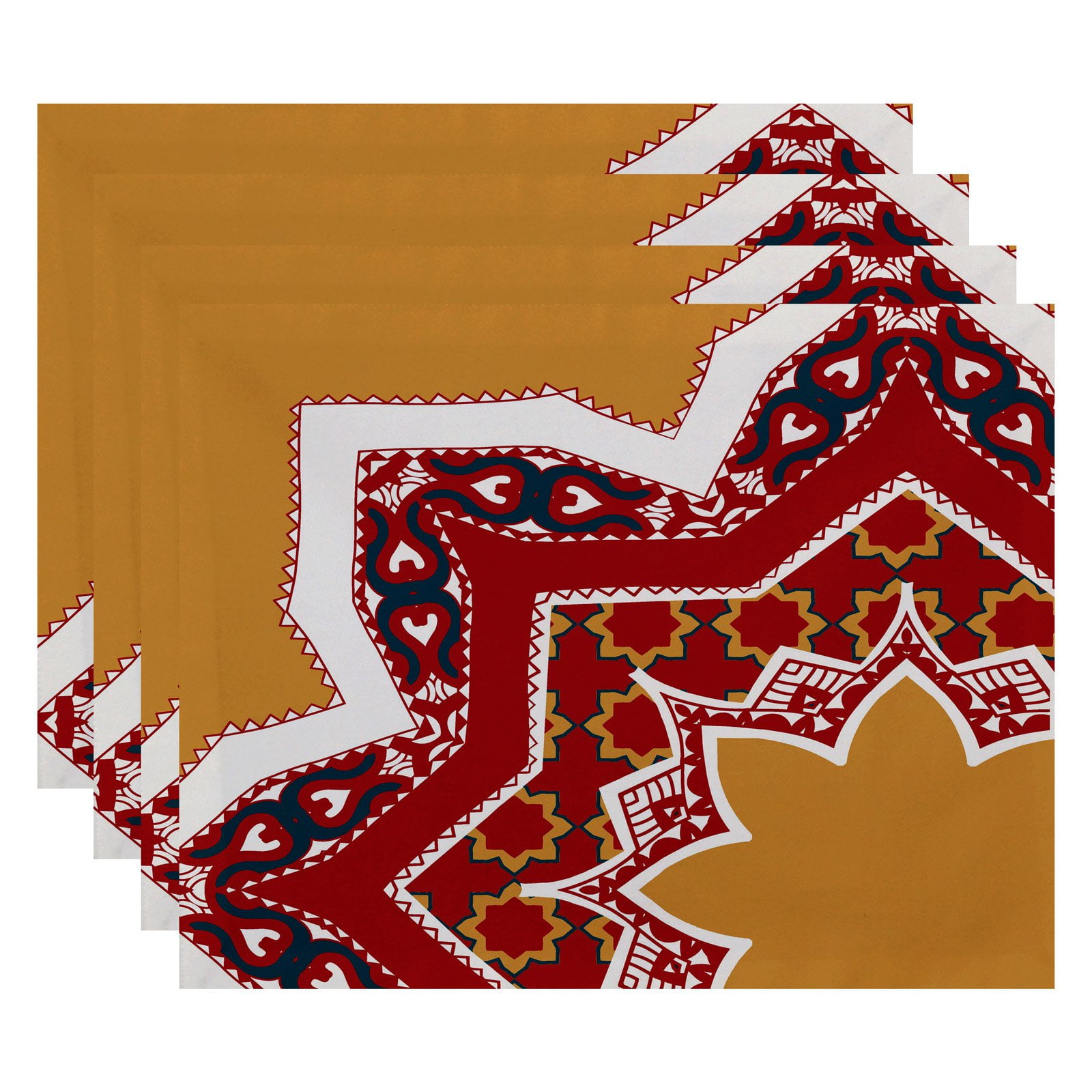 Simply Daisy 18" x 14" Rising Star Geometric Print Placemats, Set of 4