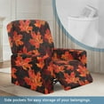 thumbnail image 4 of FUIALDOLG Red Maple Leaves Pattern Recliner Sofa Covers 4 Pieces Stretch Couch Covers Fall Reclining Slipcovers Soft Jacquard Pattern Furniture Protector with Elastic Bottom, 4 of 7