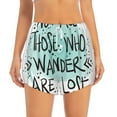 thumbnail image 2 of Balery Not All Who Wander Are Lost1 Pattern Women's Running Shorts with Liner 2 Pockets Elastic Workout Athletic Gym Yoga Shorts-XX-Large, 2 of 7