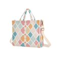 thumbnail image 7 of FORMRS Womens Corduroy Tote Bag Crossbody Shoulder Handbag with Pocket, Pink Abstract Pattern, 7 of 7
