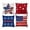 H001- Multicolor, variant on Outdoor Throw Pillows Waterproof, decorative Outdoor Pillows, 18X18 in, Patriotic decor, 4Th of July decorations, Striped Pillow Covers, Pillow Covers for Couch, Outdoor American