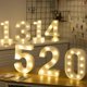 thumbnail image 3 of Luces LED decorativas Número de letras, marquesina de plástico blanco Número de luces Signos Decoración de boda con pilas (0), 3 of 5